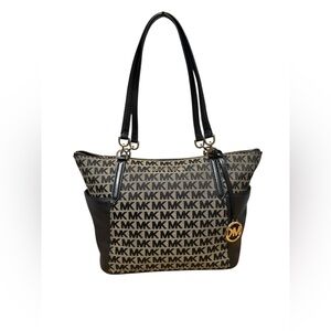 Michael Kors Black and Tan Tote Bag